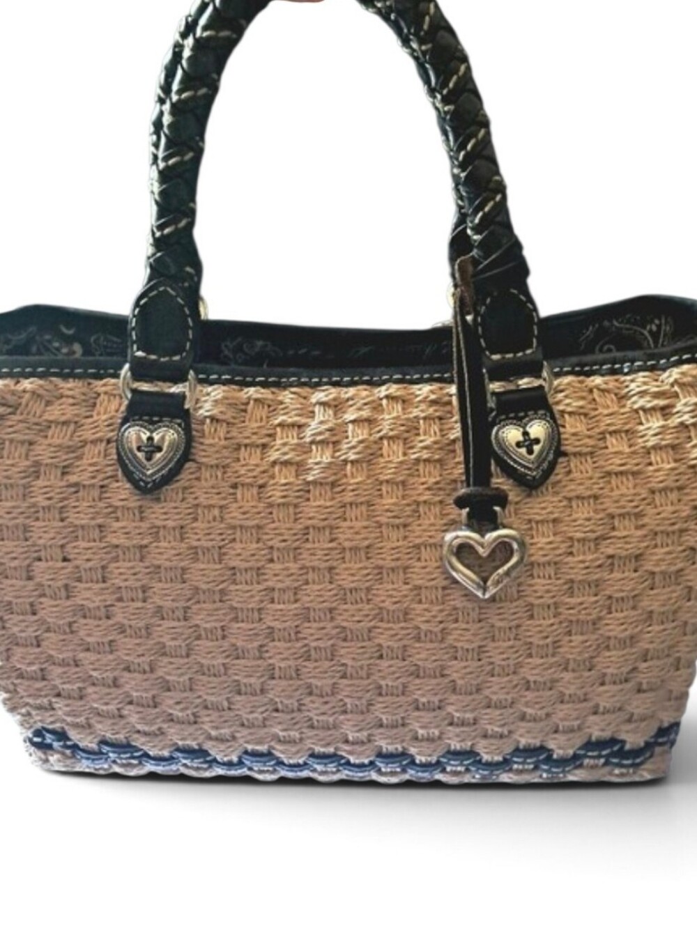 Brighton "Peggy" Vintage EUC Woven Straw Jute Bag